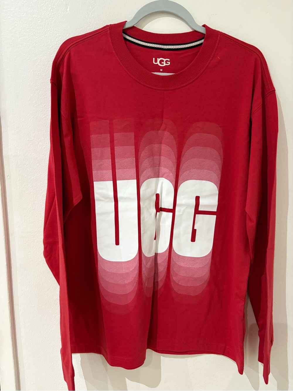 UGG Red Long-Sleeve Logo Tee with White Graphic